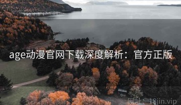 age动漫官网下载深度解析：官方正版